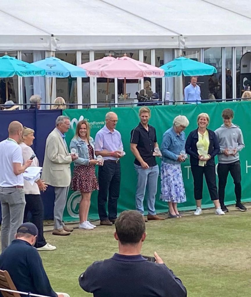 Sue on court with the other award winners