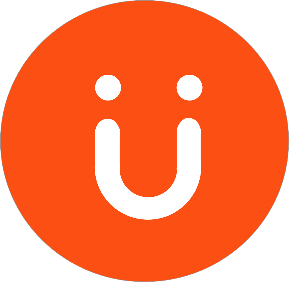 LUSU logo - a smiley face sat within an orange circle